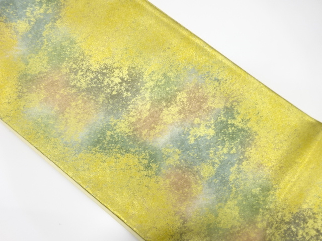 引き箔霞模様織り出し全通袋帯